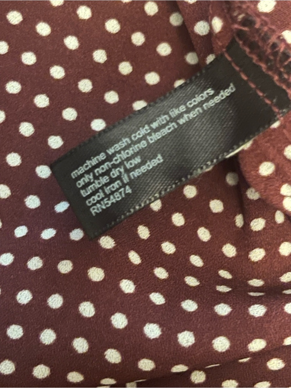 The Limited Women's Burgundy Dot Button-Up Blouse-M - Picture 13 of 14